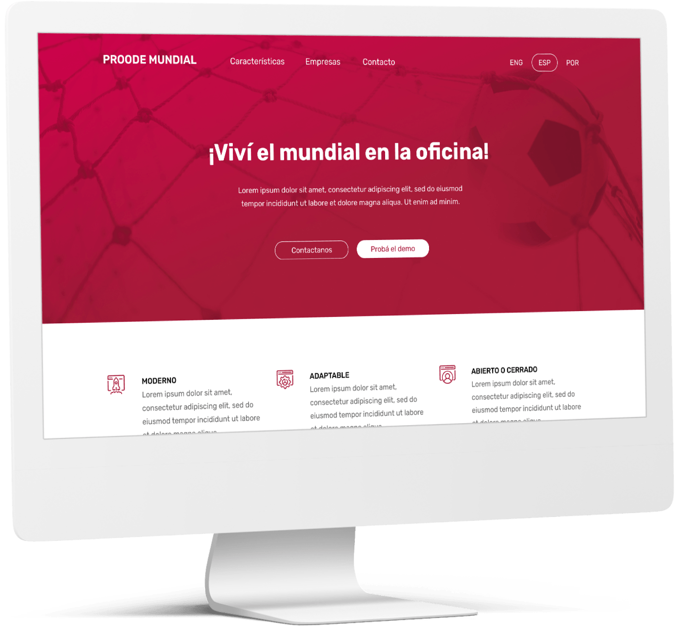 Proode landing page mock up